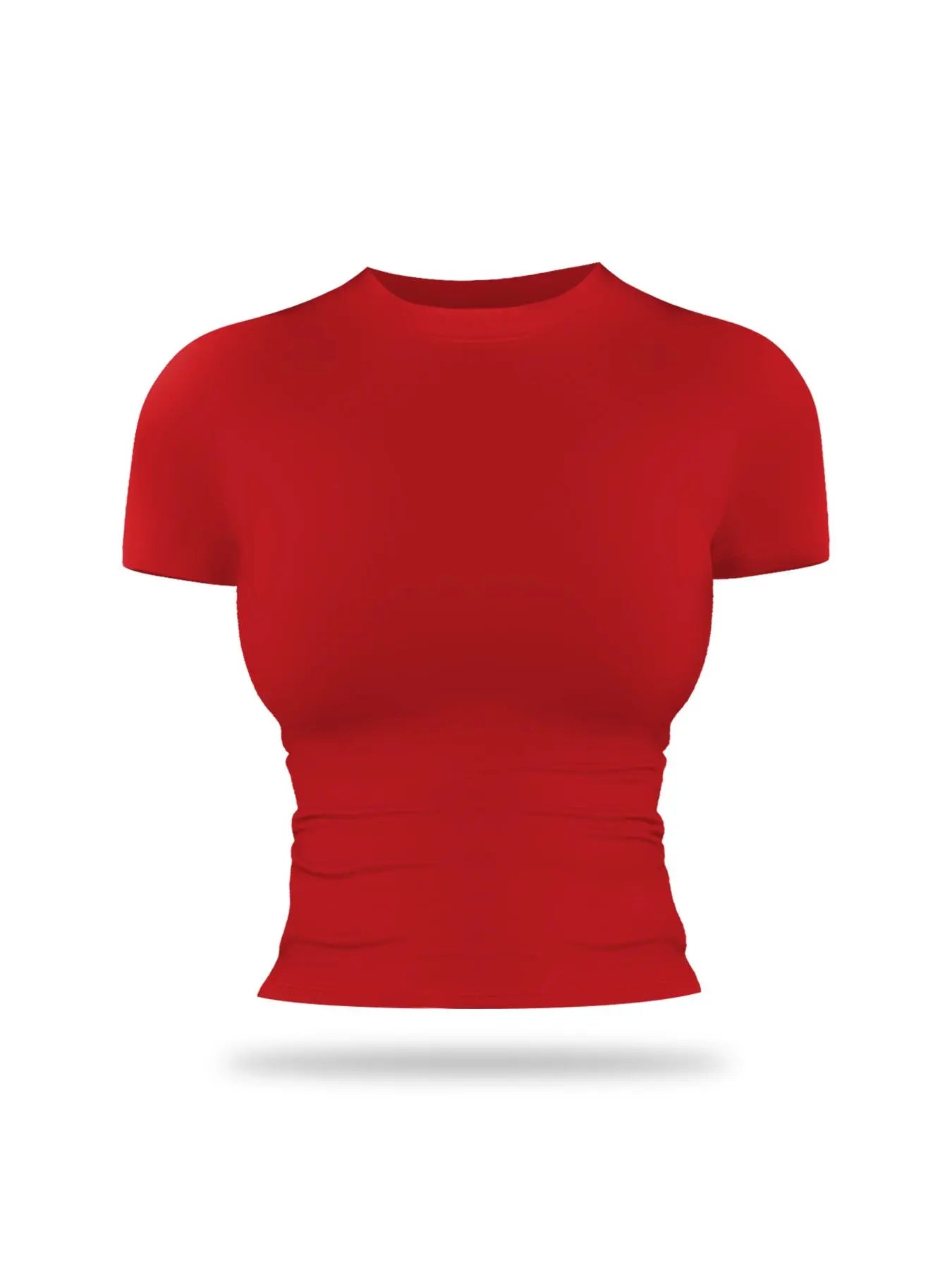 Women's Solid Color Sports Tee, Fitness Sport Top - image 5
