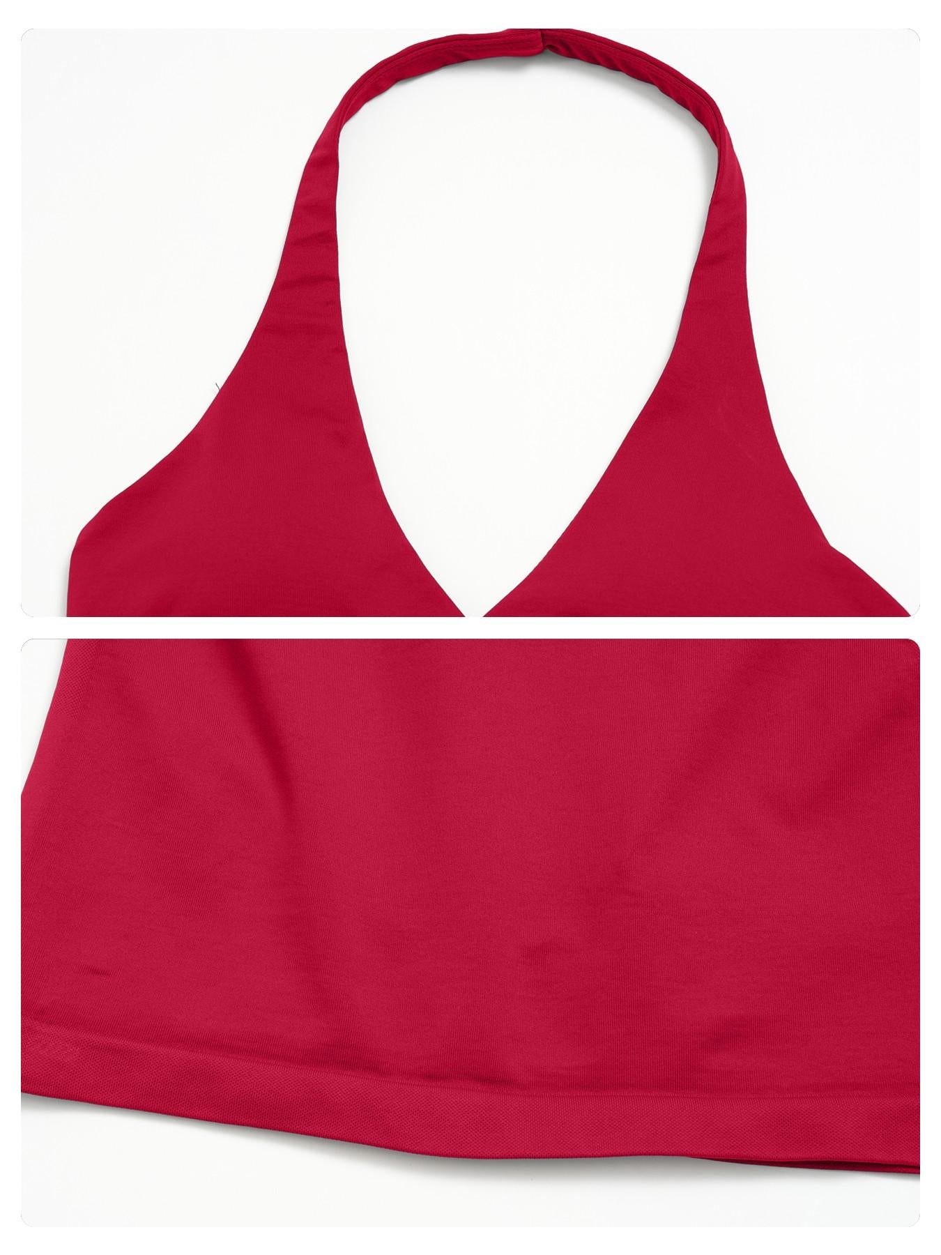Women's Yoga Set, Halter V-Neck Slimming Lifted Butt Tummy Control - image 17