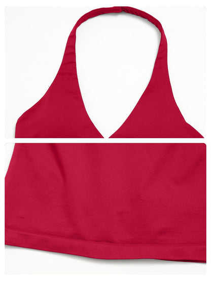 Women's Yoga Set, Halter V-Neck Slimming Lifted Butt Tummy Control - image 17