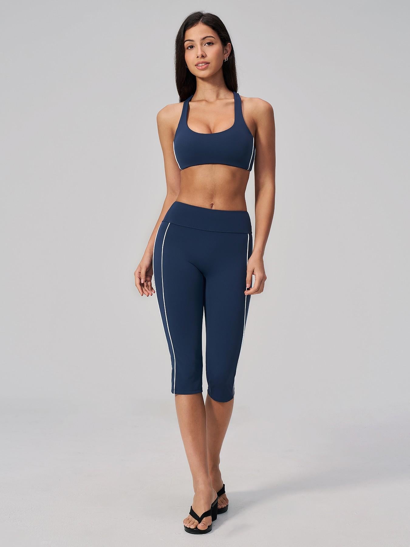 Women's Yoga Set, Fleece Quick-Dry Sports High-Waist Waist-Tucking Yoga Pants - image 16