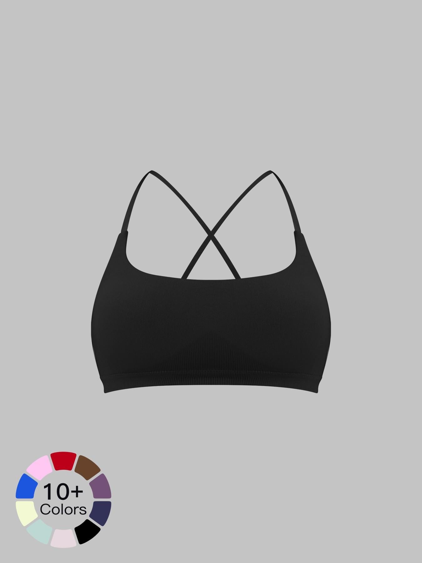 Seamless Cross Back Sports Bra, Adjustable Running Yoga Bra - image 20