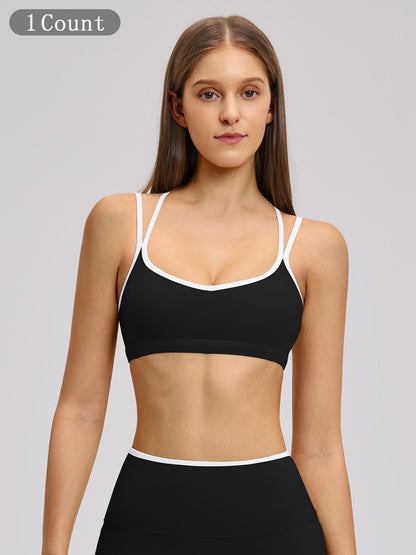Colorblock Skin-Touch Sports Bra, Sporty Bra - image 8