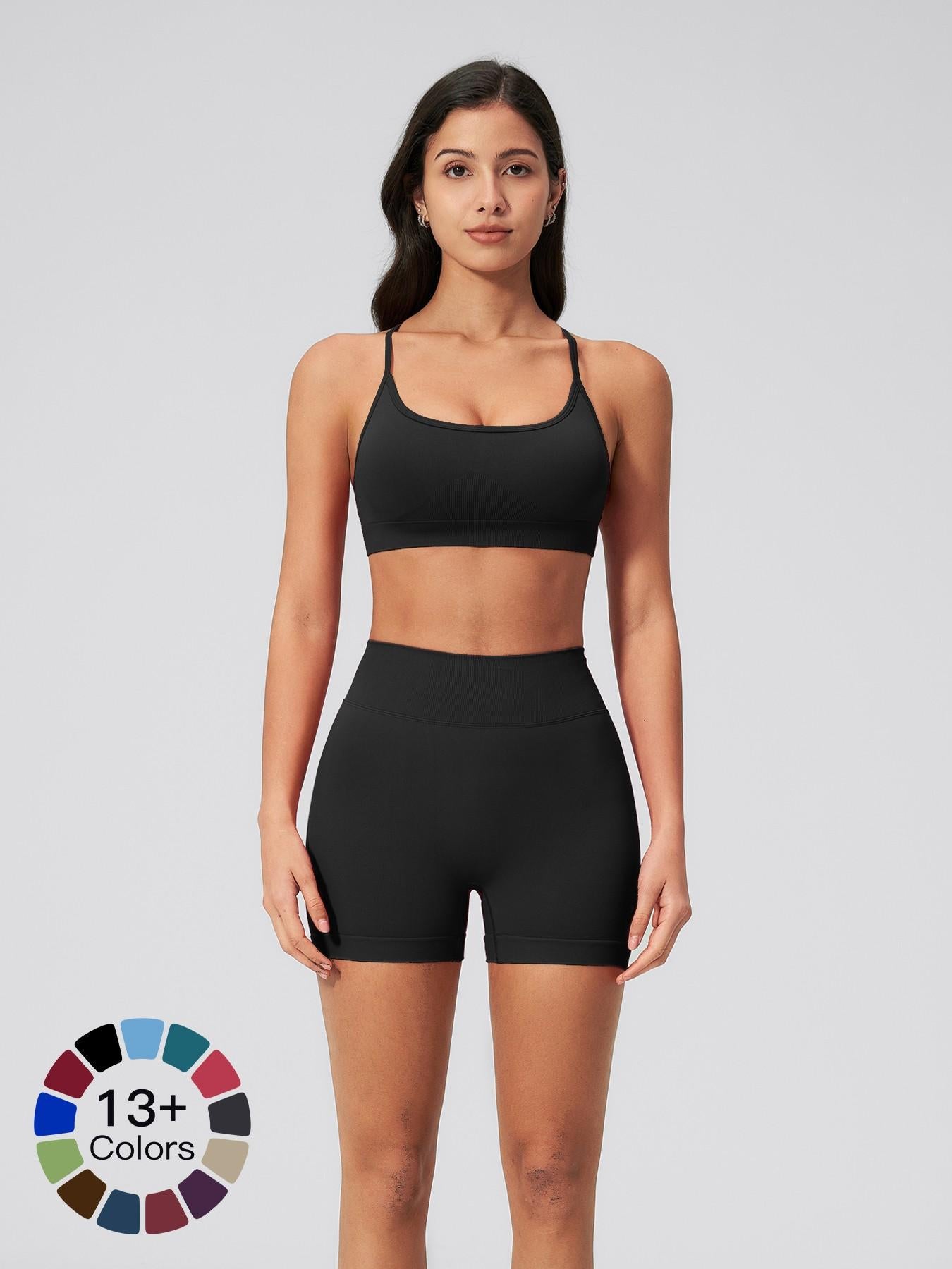 Women's Seamless Backless Yoga Set, Quick-Dry Running Workout Clothes - image 20