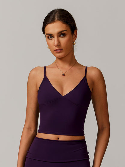Women's Solid Color Sports Cami Top, Breathable Comfortable Sports Top - image 12