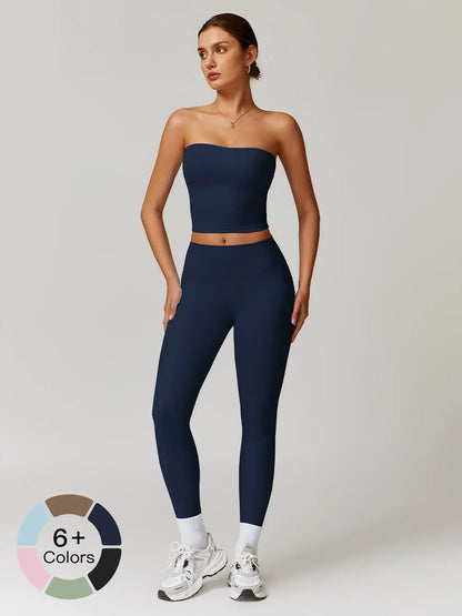 Autumn Winter Fleece Back Yoga Set, High Waist Tight Fit Long Sleeve Workout Clothes