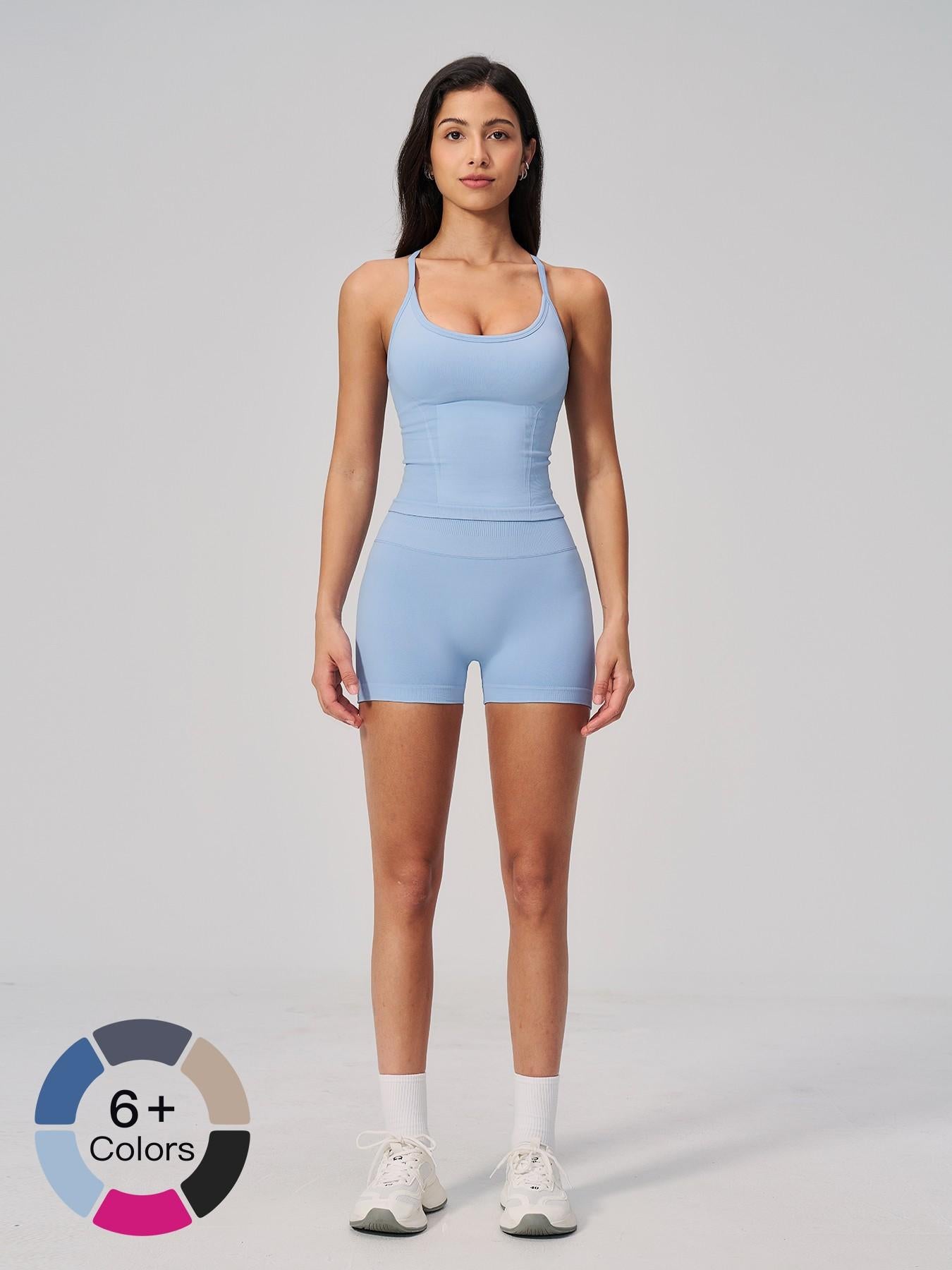 Summer New Yoga Set for Women, Slim Fit Backless Waist Trainer High-Waisted Quick-Dry Breathable Gym… - image 20
