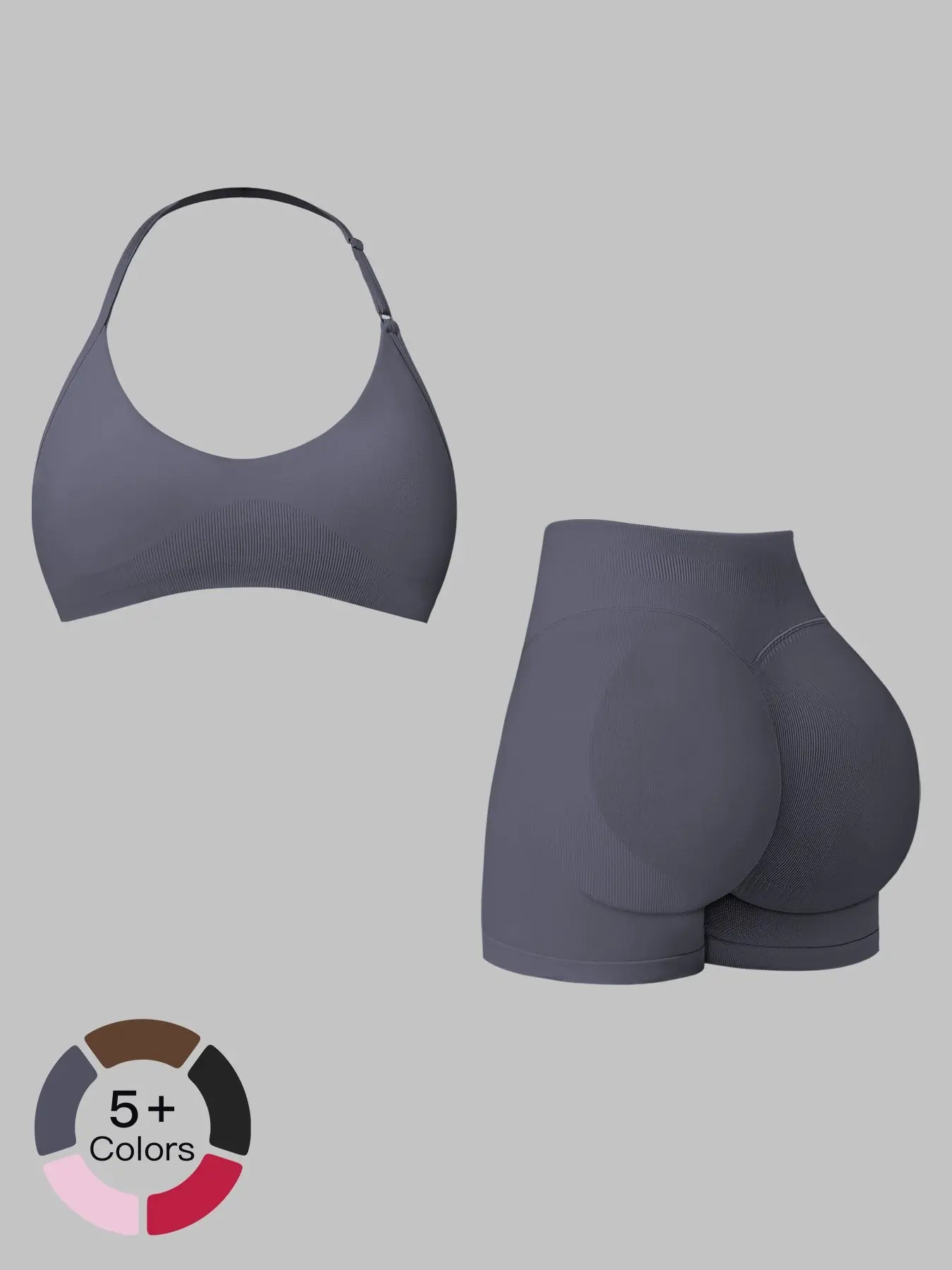 European and American Style Yoga Set for Women, Waist Cinching Tight Fit Peach Butt Quick-Dry Running… - image 5