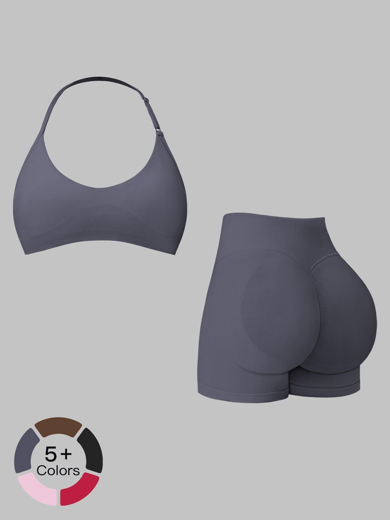 European and American Style Yoga Set for Women, Waist Cinching Tight Fit Peach Butt Quick-Dry Running… - image 19