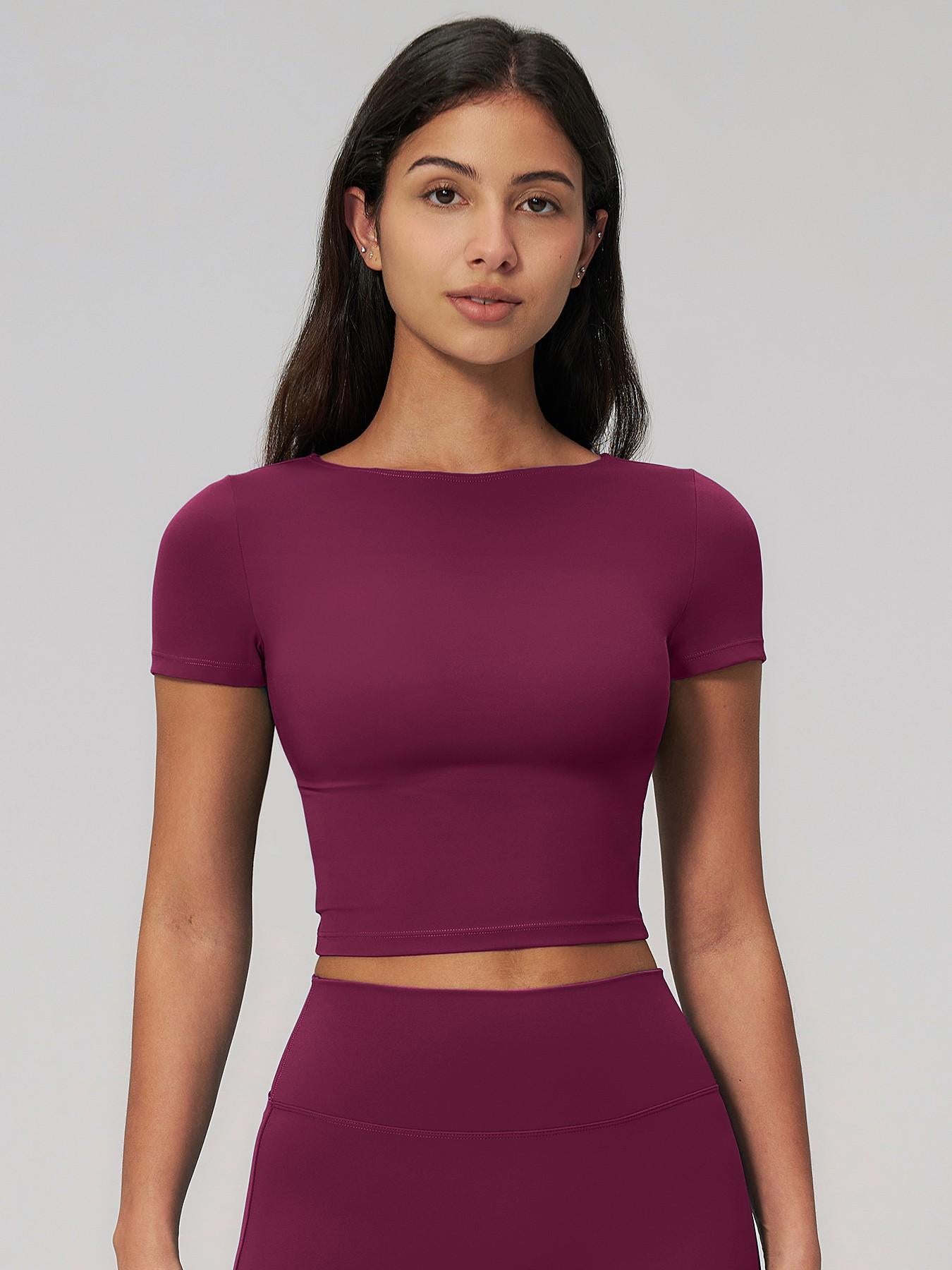 Creamy Soft Fleece Yoga for Women, Slim Fit Short Sleeve Top - image 13