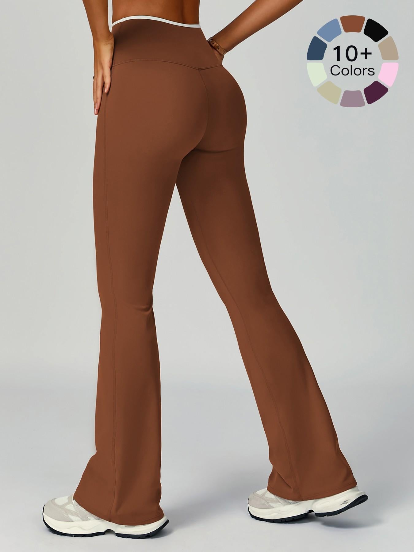 High-Waisted Quick-Dry Wide-Leg Active Pants, Activewear Bottoms - image 19