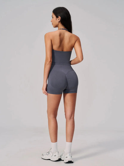 Seamless Athletic Yoga Set Neckline Back Beauty Lift Butt Tight Outdoor Running Fitness Two-Piece Women's - image 8