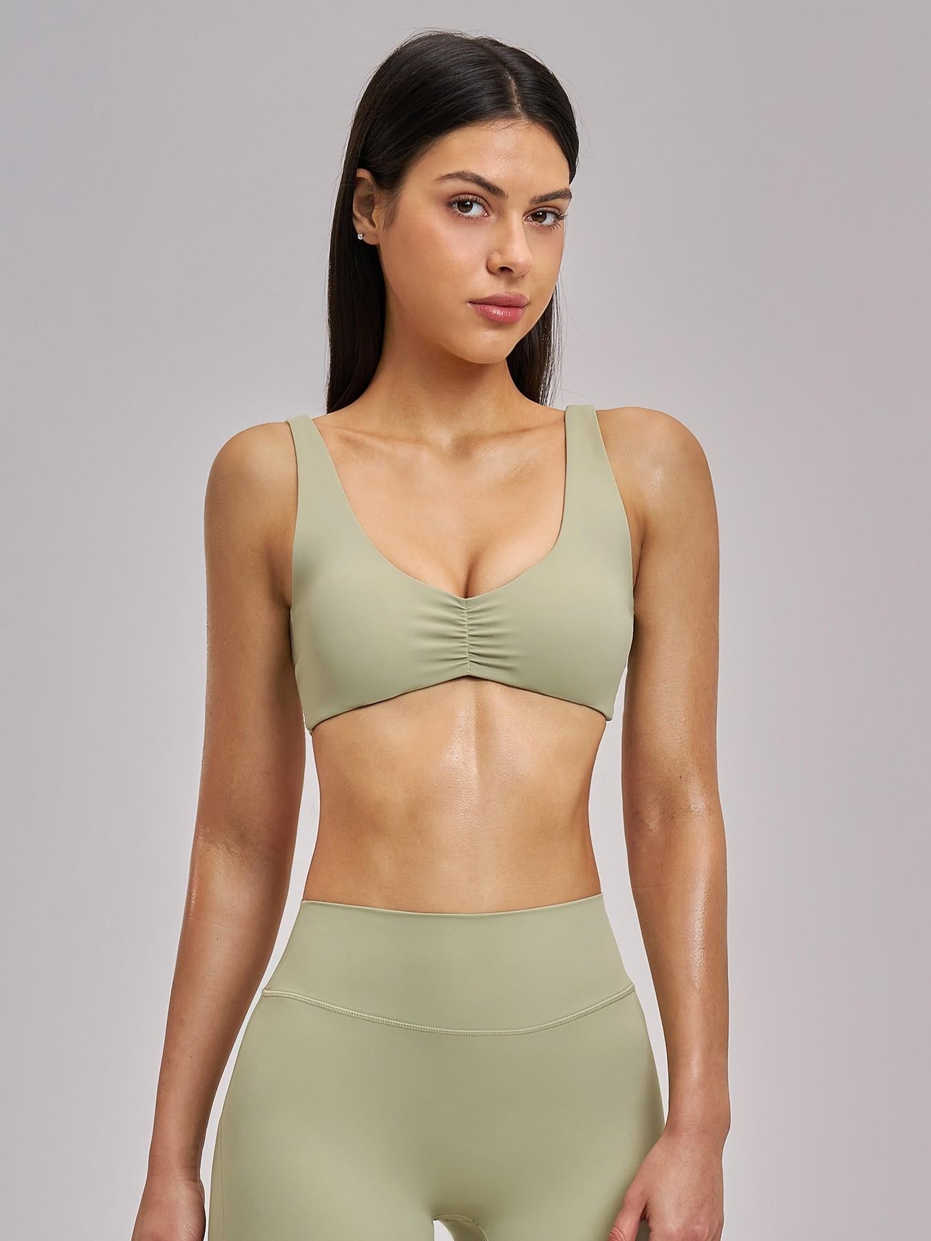 Sexy Backless Yoga Bra, Gathered Sports Running Fitness Underwear - image 12