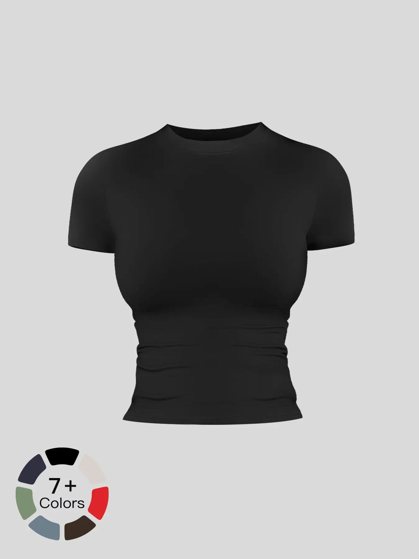 Women's Solid Color Sports Tee, Fitness Sport Top