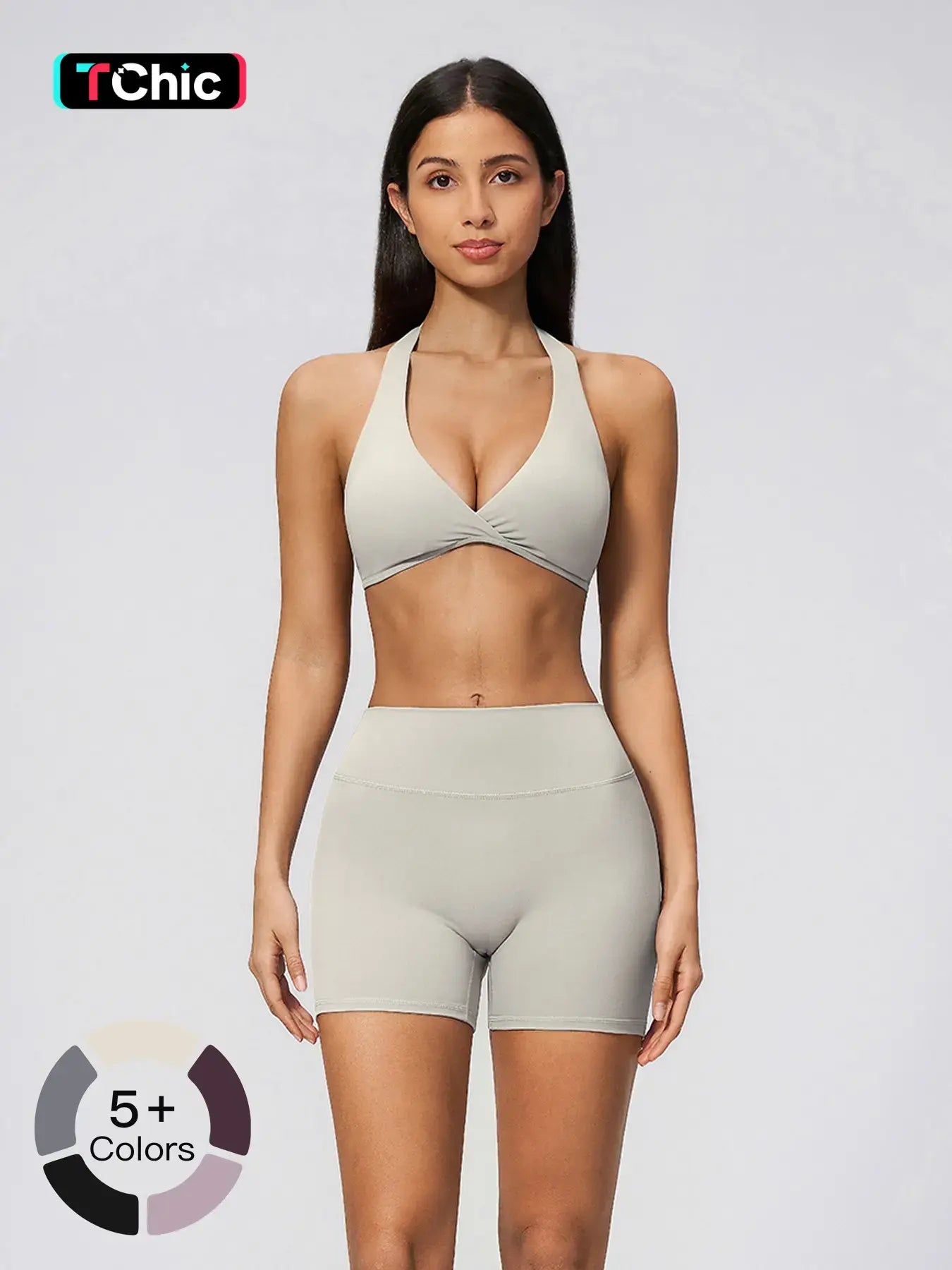 Summer New Athletic Yoga Set Deep V Lift Butt Slimming Running Sports Three-Quarter Pants, Women's Yoga