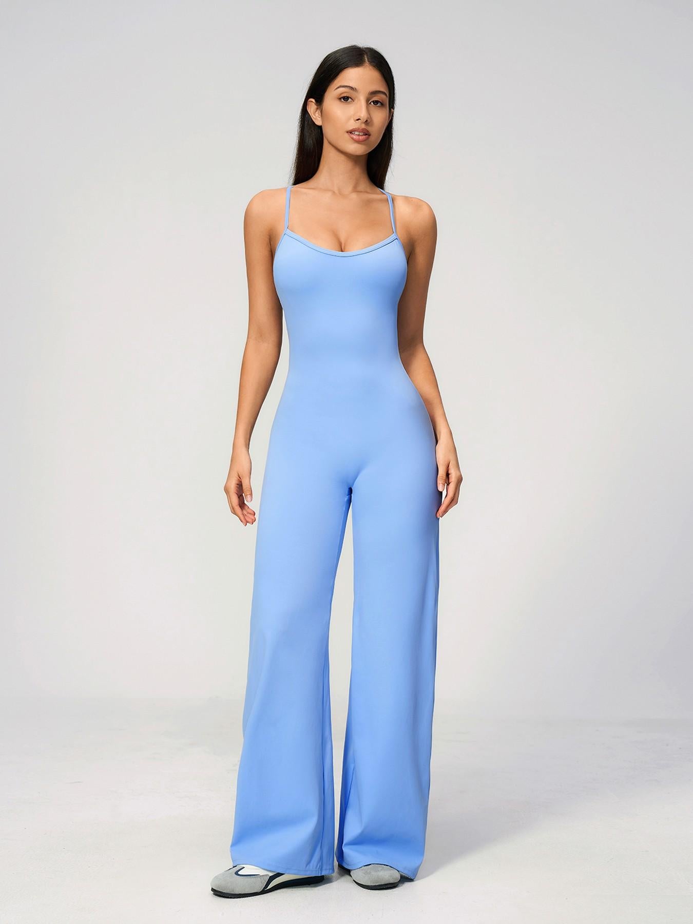 Cross Back Yoga Jumpsuit for Women, Sporty Style - image 14
