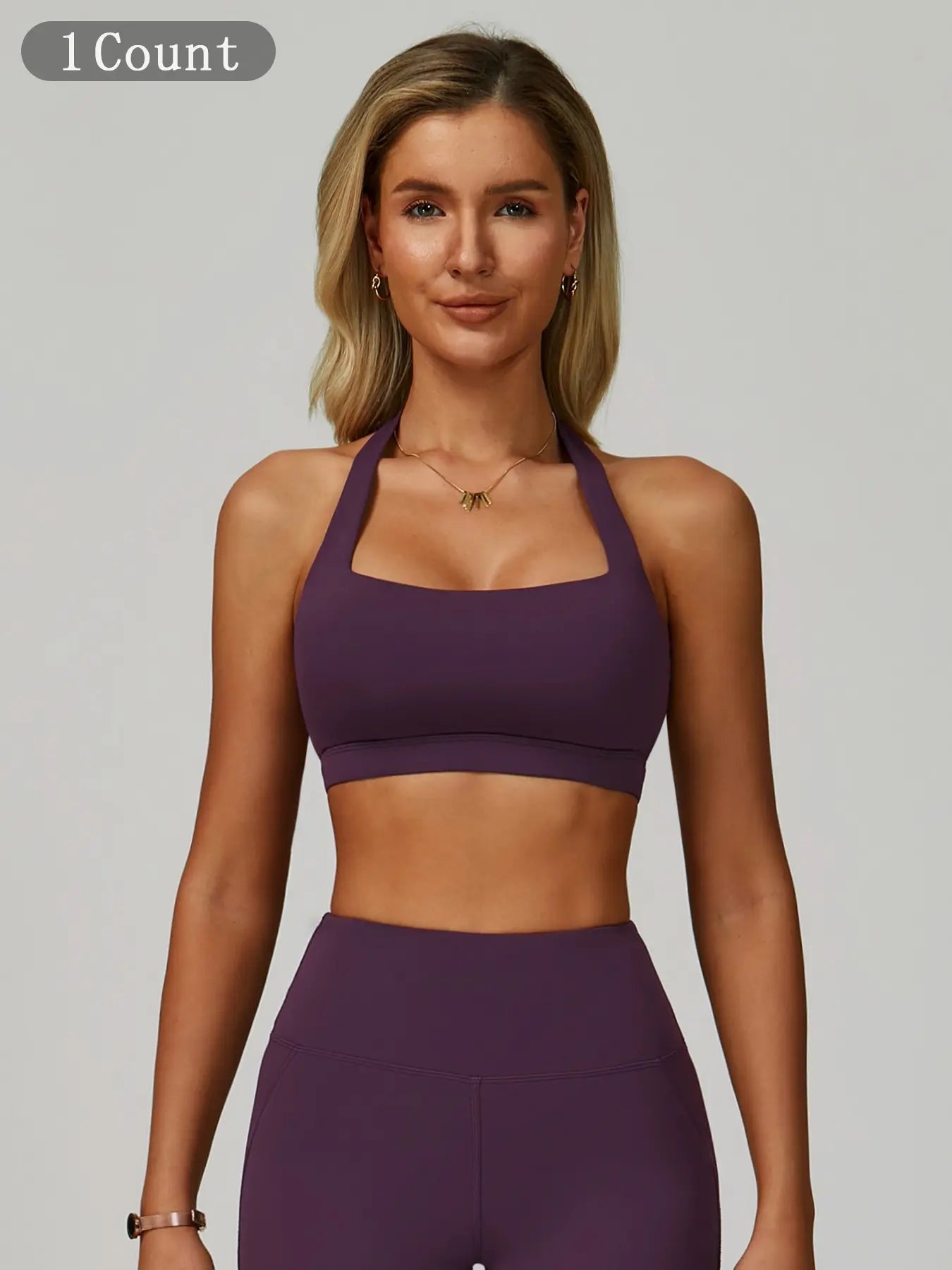 Summer Halter Cloudy Yoga Bra, Hollow Back Yoga Top