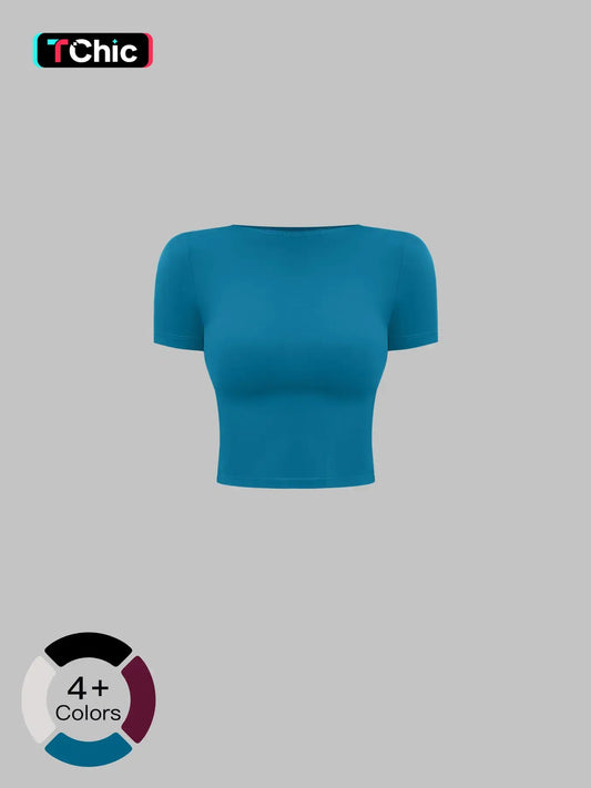 Creamy Soft Fleece Yoga for Women, Slim Fit Short Sleeve Top