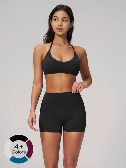 Creamy Soft Breathable Yoga Set, Stretchy Casual Yoga