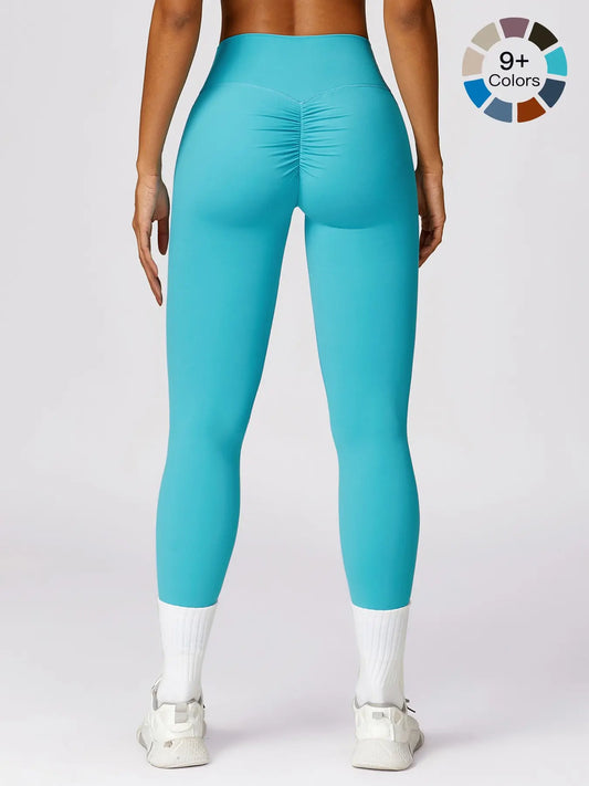Quick-Dry Tight Yoga Pants, Fleece Waistband Abdominal Shaping High-Waisted Gymwear