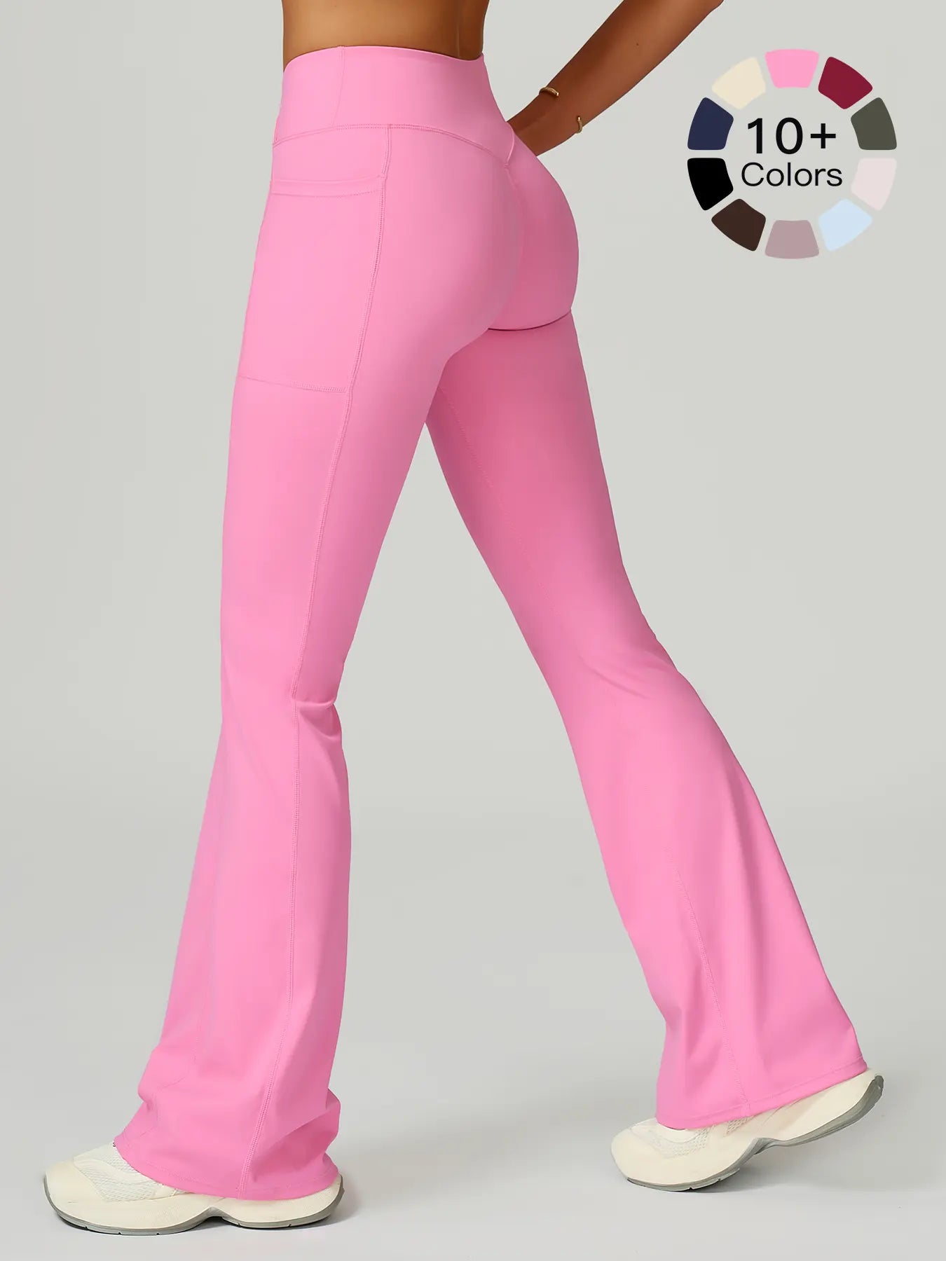High Waist Naked Feeling Flare Pants Women, Cross Waist Wide Leg Micro Flared Outdoor Casual Sports Pants