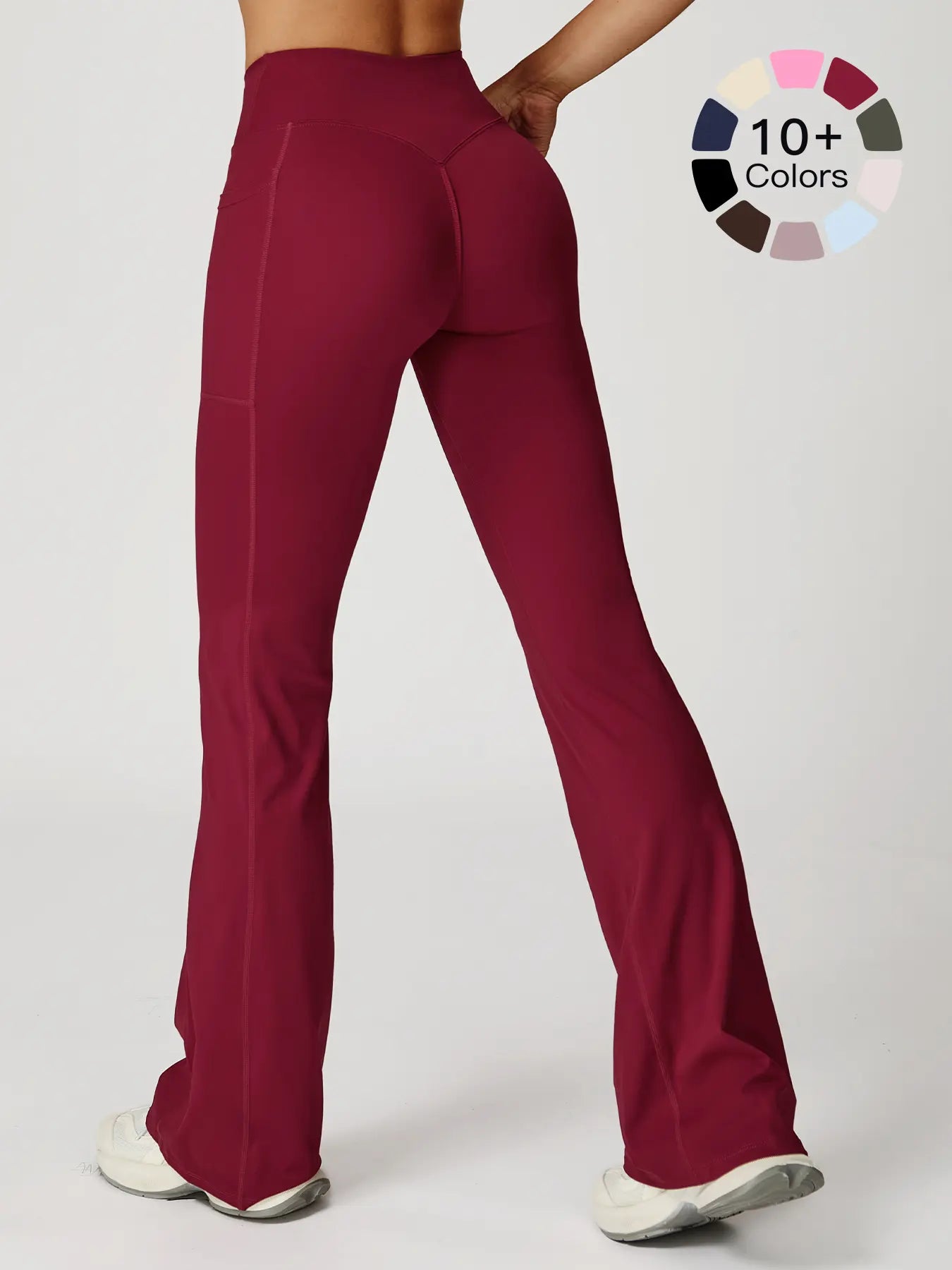 High Waist Naked Feeling Flare Pants Women, Cross Waist Wide Leg Micro Flared Outdoor Casual Sports Pants
