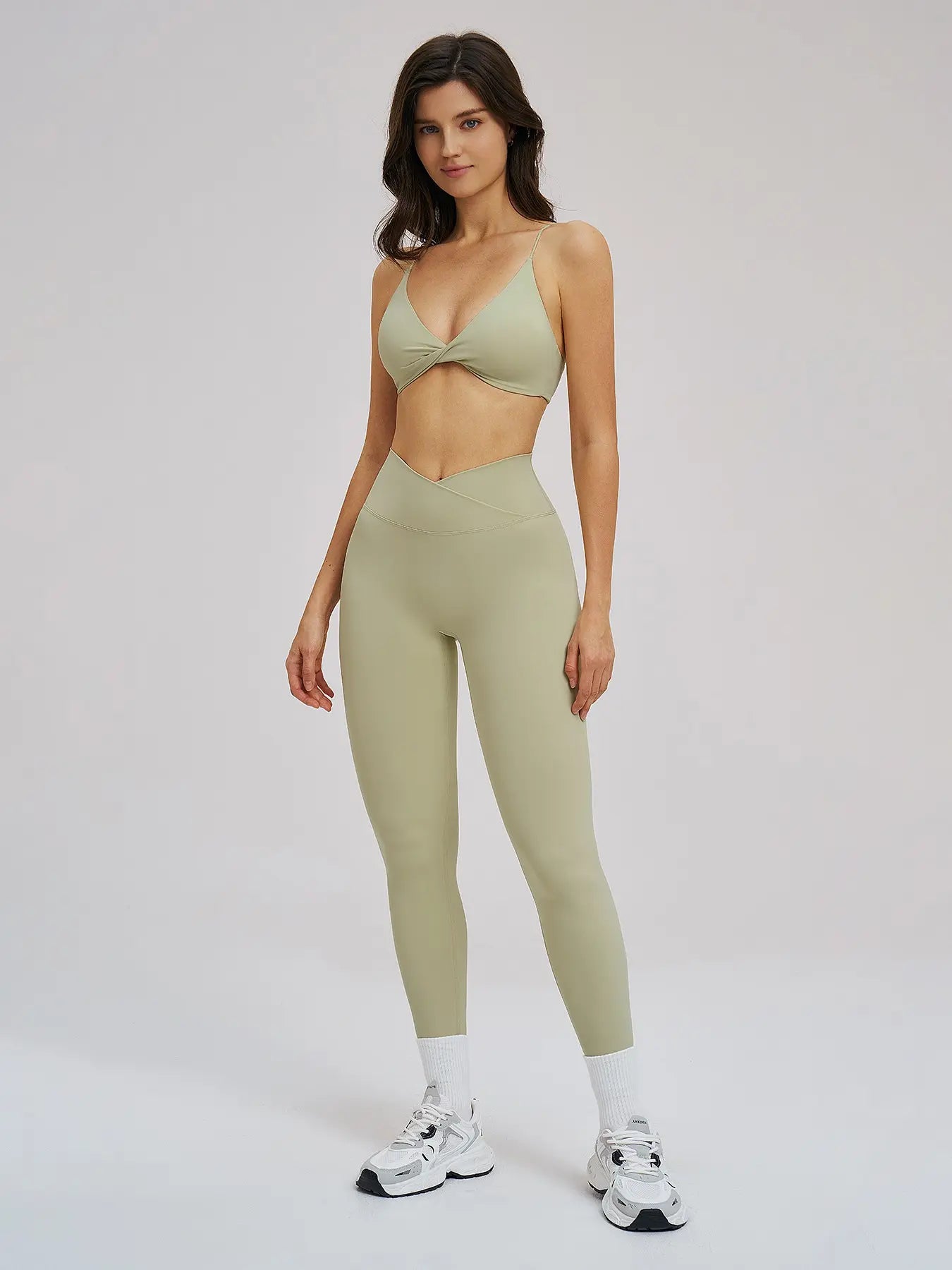 Cross-Border Yoga Set, Fleece-Lined Thin Strap Back Support Tight Fit - image 4