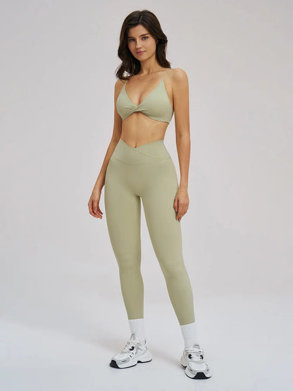 Cross-Border Yoga Set, Fleece-Lined Thin Strap Back Support Tight Fit - image 4