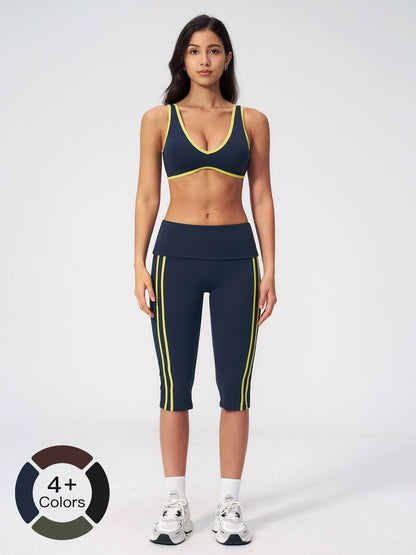 High Elastic Tight Yoga Set for Women, Flip Waist Fitness Bare Feel Sports Running Yoga - image 20