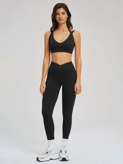 High-End Feel Yoga Set, Tight-Fitting Backless Sporty High Stretch Fashion Yoga Clothes - image 7