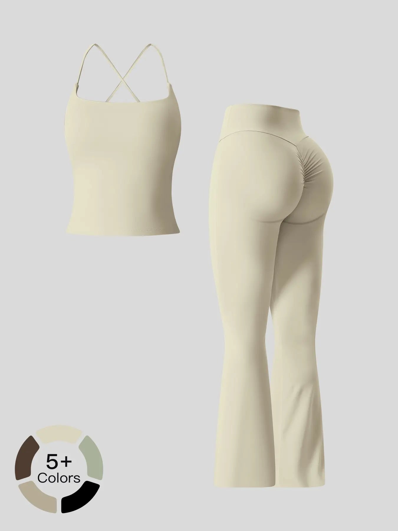 Women's Sportswear Two-Piece Set High-Strength Support Yoga Quick-Dry Form Fitting Activewear…