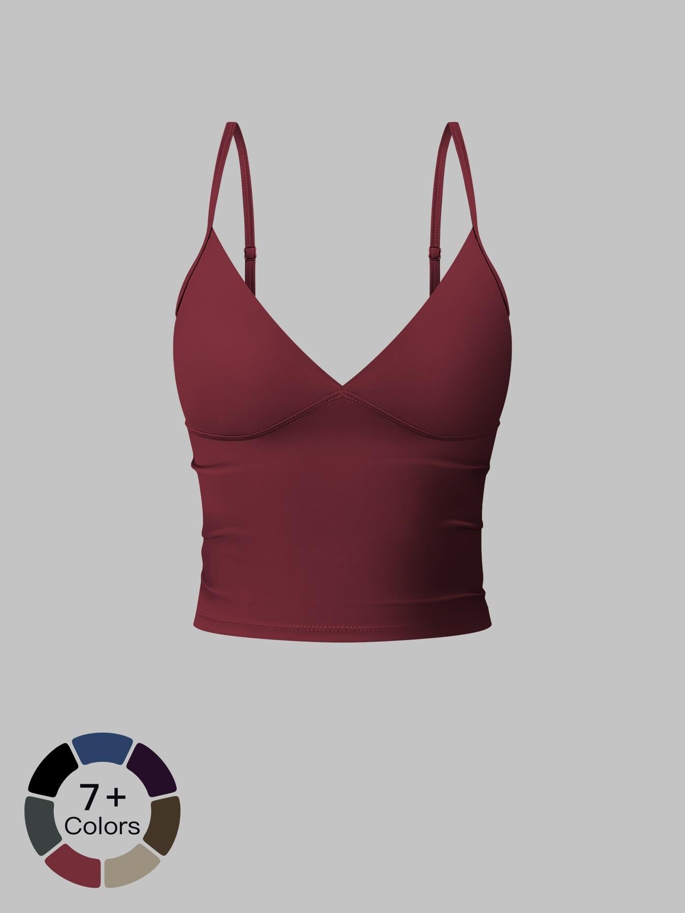 Women's Solid Color Sports Cami Top, Breathable Comfortable Sports Top - image 23
