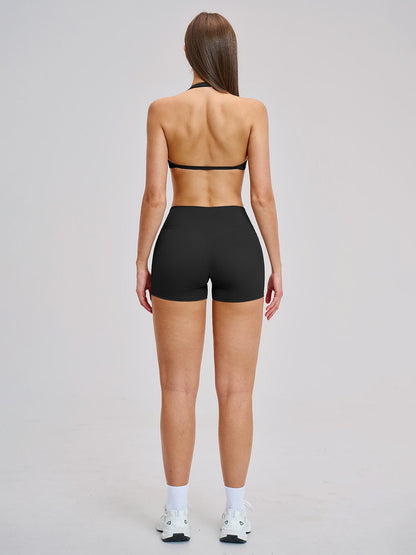 Cross-Border Brushed Yoga Set, Hollow Back Halter Top - image 15
