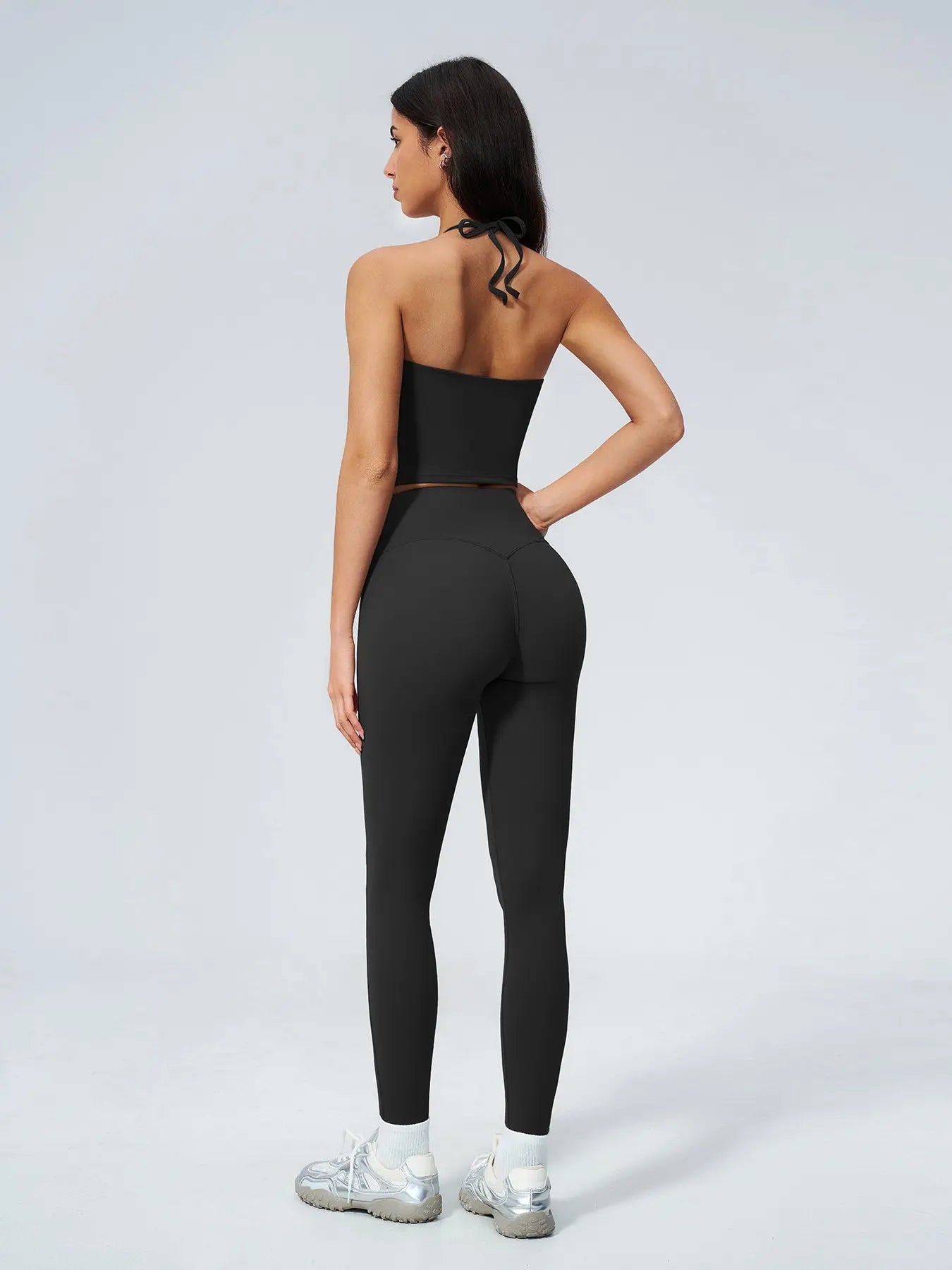 V-Neck Halter Sports Set, High Waist Butt Lifting - image 9