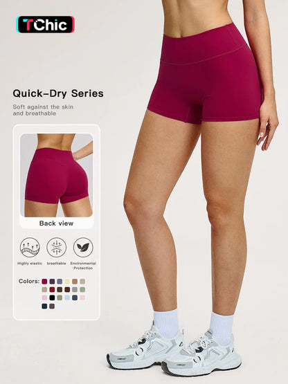 Women's High Waist Yoga Shorts, Tight-Fitting Workout Pants