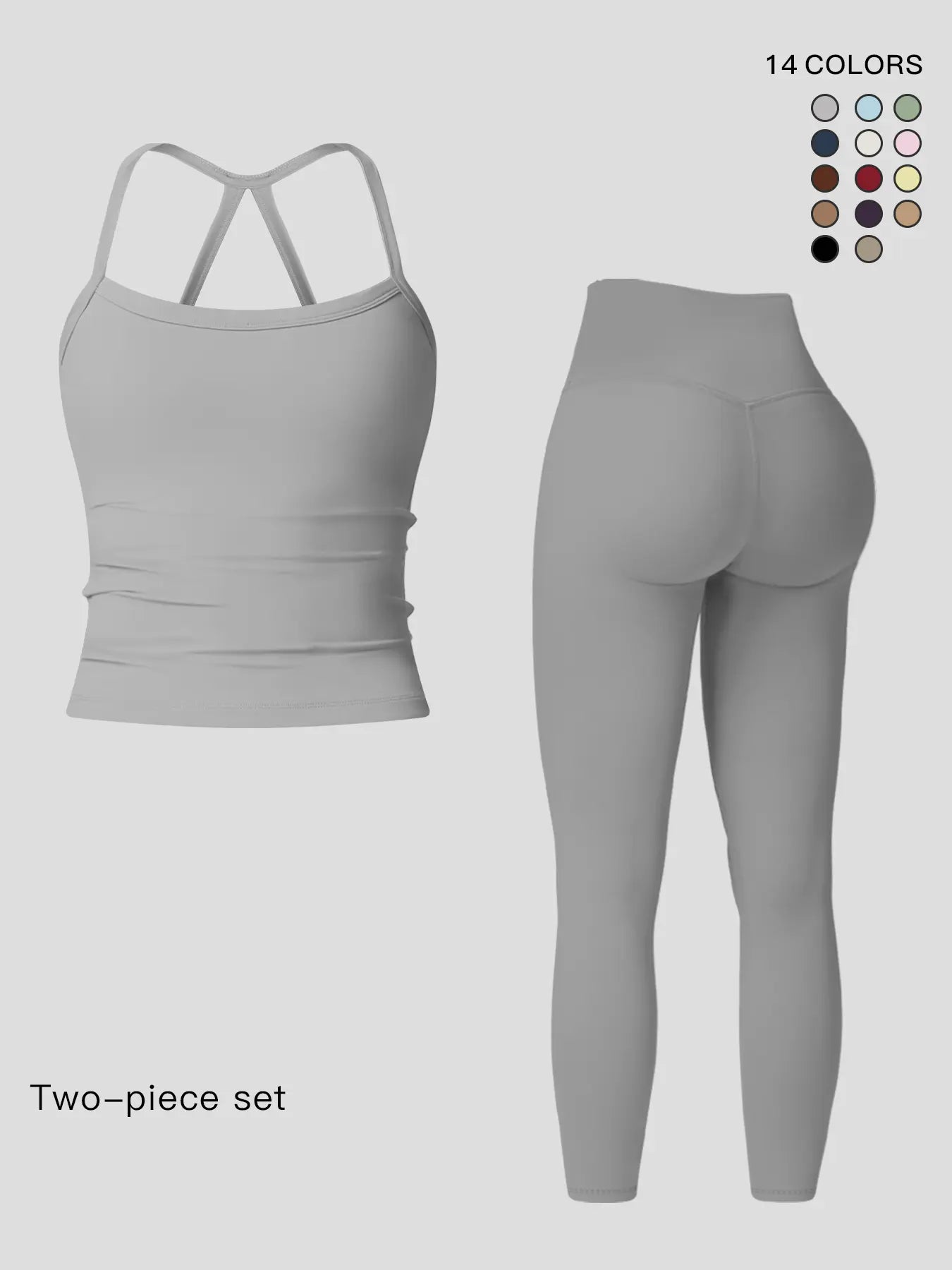 Women's Quick-Dry Yoga Vest Set, Activewear Workout Set