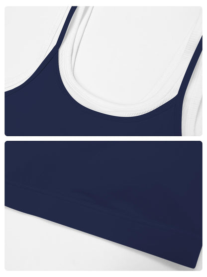 Women's Two-Piece Colorblock Yoga Set, High-Waisted Ribbed Casual Fitness Sportswear - image 17