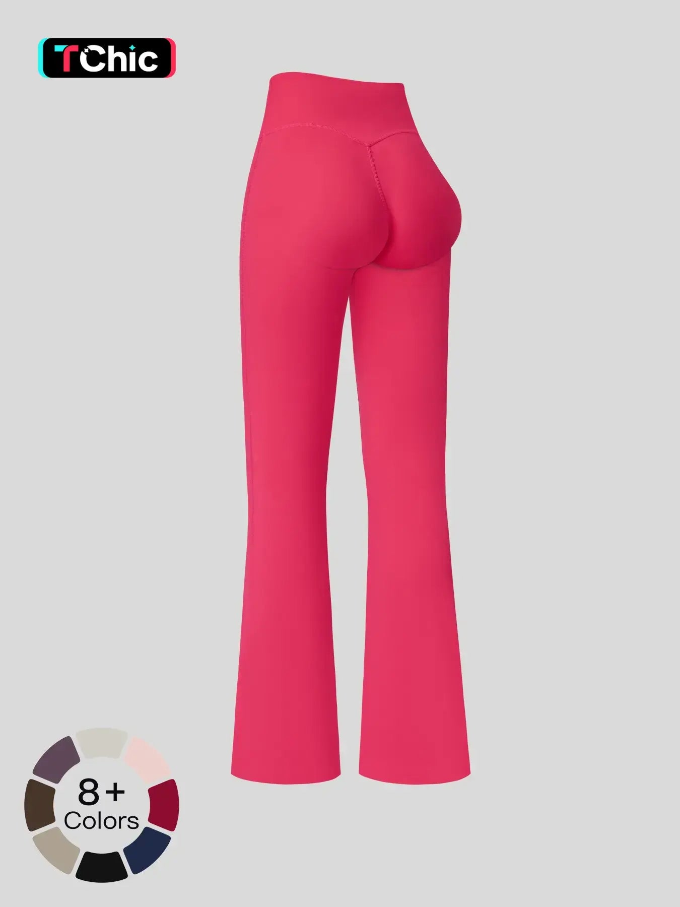 High Waist Yoga Pants, Fitted Wide Leg Bell Bottoms