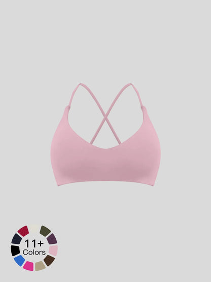 Cloud-Soft Yoga Bra, Quick-Dry Cross-Back Sports Bra