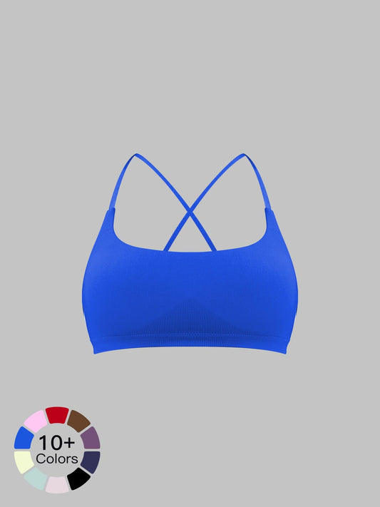 Seamless Cross Back Sports Bra, Adjustable Running Yoga Bra - image 11
