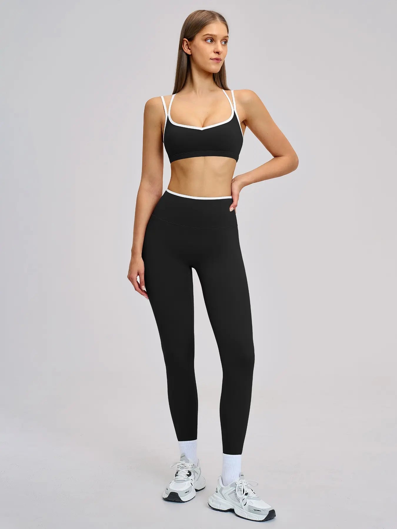 Women's Sporty Yoga Set, Solid Sports Sets - image 9