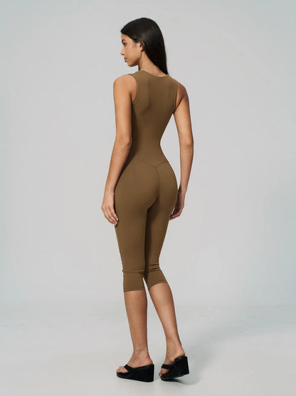 Cross-Border Naked Feel One-Piece Yoga, Square Neck Backless Tight Fit Slimming Sculpting Jumpsuit… - image 6
