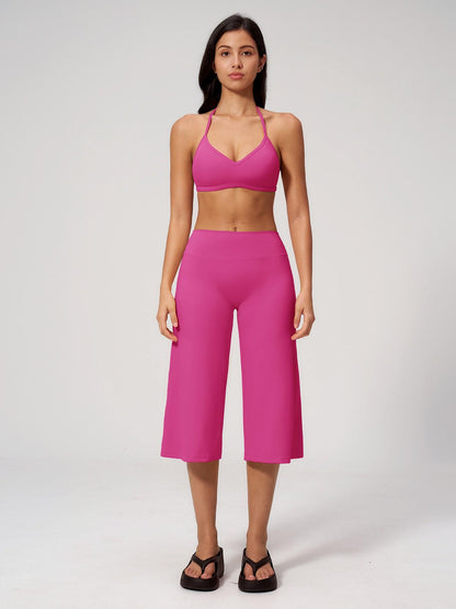 Women's Yoga Set, High-End Shock Absorption Sport Bra & Quick-Dry High-Waist Capri Pants - image 14