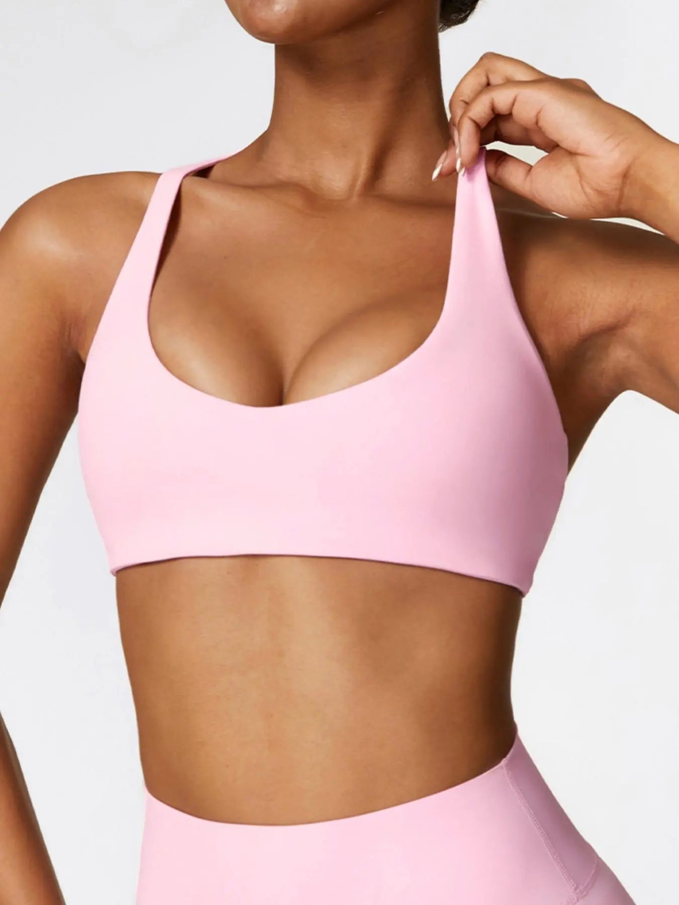Women's Solid Wireless Sports Bra, Breathable Comfortable Sports Bra
