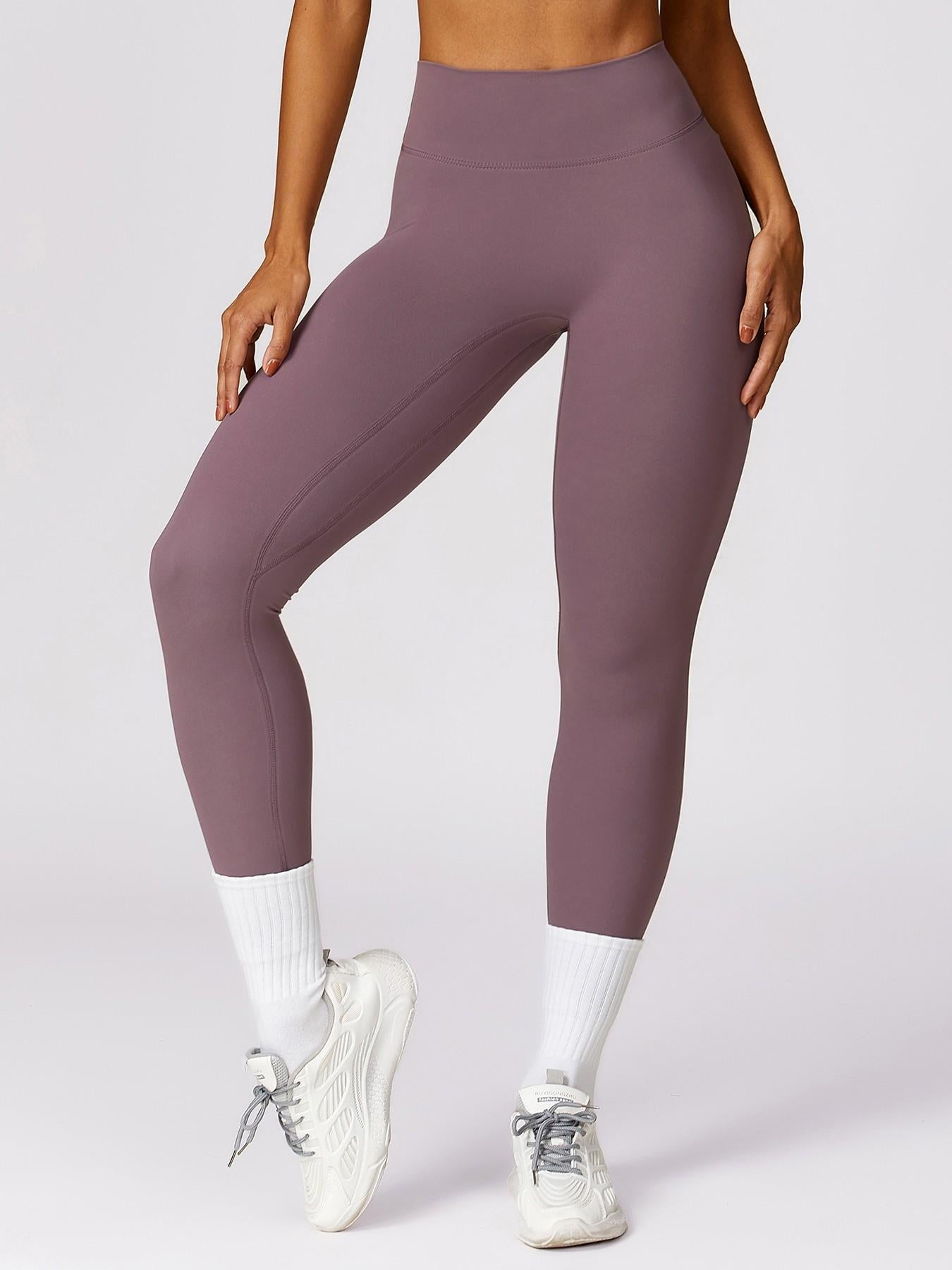 Quick-Dry Tight Yoga Pants, Fleece Waistband Abdominal Shaping High-Waisted Gymwear - image 12
