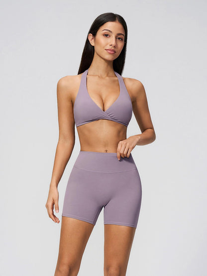 Summer New Athletic Yoga Set Deep V Lift Butt Slimming Running Sports Three-Quarter Pants, Women's Yoga - image 15