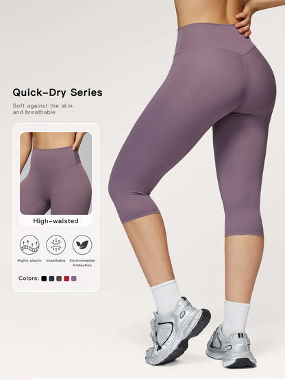High Waist Yoga Shorts Women, Quick-Dry Tight-Fitting Workout Pants