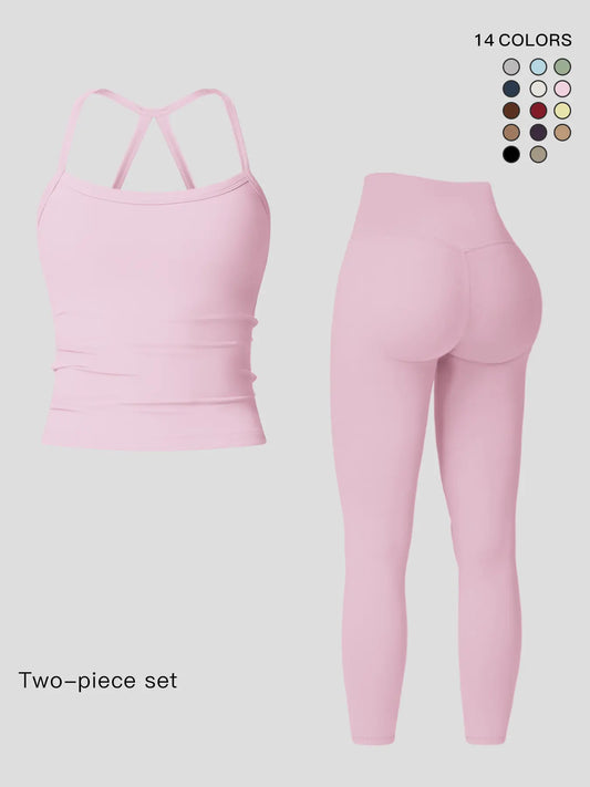 Women's Quick-Dry Yoga Vest Set, Activewear Workout Set - image 3