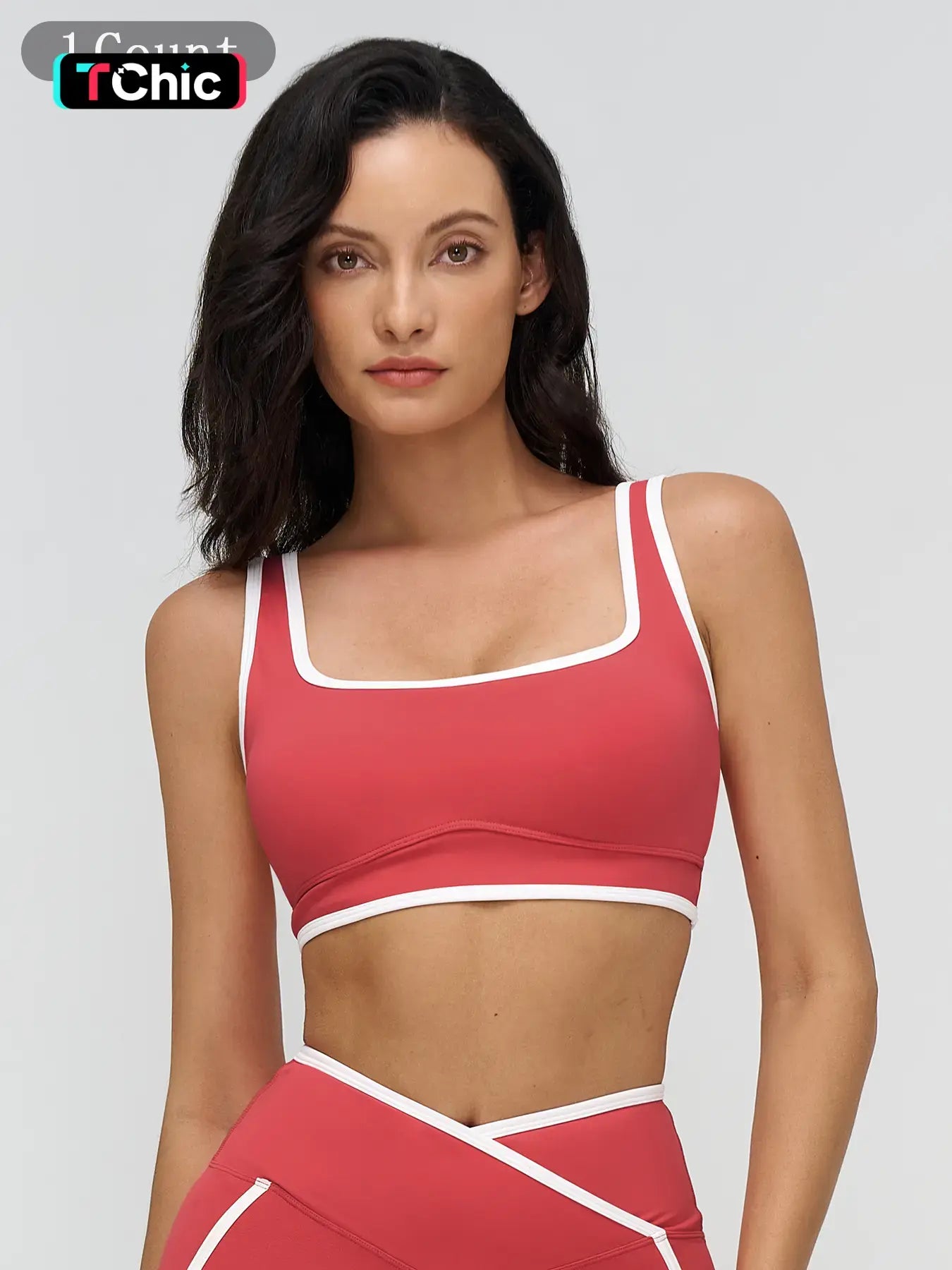 Women's Yoga Bralette, Large Square Neckline