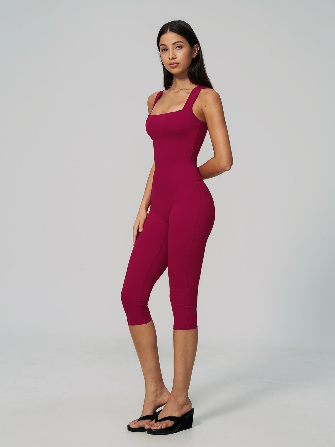 Cross-Border Naked Feel One-Piece Yoga, Square Neck Backless Tight Fit Slimming Sculpting Jumpsuit… - image 14