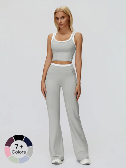 Zecuang Cross-Border Yoga Set, Colorblock Naked Feel